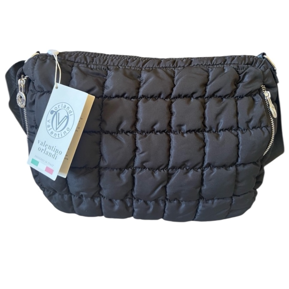 Valentino Orlandi Black Quilted Nylon Bag NWT